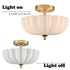 Spoleto Modern 3-Light Brass Semi-Flush Mount Ceiling Light with Milk Glass Shade