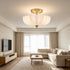 Spoleto Modern 3-Light Brass Semi-Flush Mount Ceiling Light with Milk Glass Shade