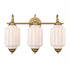 Assisi Vintage 3-Light Milk Glass Vanity Light in Brass