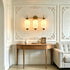 Assisi Vintage 3-Light Milk Glass Vanity Light in Brass