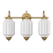 Assisi Vintage 3-Light Milk Glass Vanity Light in Brass