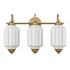 Assisi Vintage 3-Light Milk Glass Vanity Light in Brass