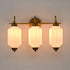 Assisi Vintage 3-Light Milk Glass Vanity Light in Brass