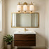 Assisi Vintage 3-Light Milk Glass Vanity Light in Brass