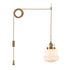 Todi Plug-In Small Adjustable Schoolhouse Milk Glass Pendant Light
