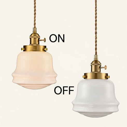 Todi Plug-In Small Adjustable Schoolhouse Milk Glass Pendant Light