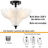 Ravello Black 3-Light Semi-Flush Mount Ceiling Light with Frosted Glass Shade