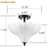Ravello Black 3-Light Semi-Flush Mount Ceiling Light with Frosted Glass Shade
