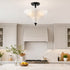 Ravello Black 3-Light Semi-Flush Mount Ceiling Light with Frosted Glass Shade