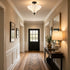 Ravello Black 3-Light Semi-Flush Mount Ceiling Light with Frosted Glass Shade