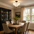 Ravello Black 3-Light Semi-Flush Mount Ceiling Light with Frosted Glass Shade