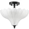 Ravello Black 3-Light Semi-Flush Mount Ceiling Light with Frosted Glass Shade