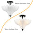 Ravello Black 3-Light Semi-Flush Mount Ceiling Light with Frosted Glass Shade