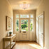 Orvieto Art Deco Scalloped Milk Glass Semi-Flush Mount Ceiling Light in Antique Brass