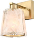 Amalfi Modern Gold Wall Sconce with Smoky Glass Shade