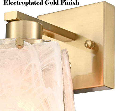 Amalfi Modern Gold Wall Sconce with Smoky Glass Shade
