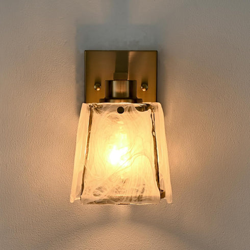 Amalfi Modern Gold Wall Sconce with Smoky Glass Shade