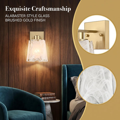 Amalfi Modern Gold Wall Sconce with Smoky Glass Shade