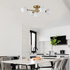 Narni modern gold 5-light semi-flush mount ceiling light with glass globes