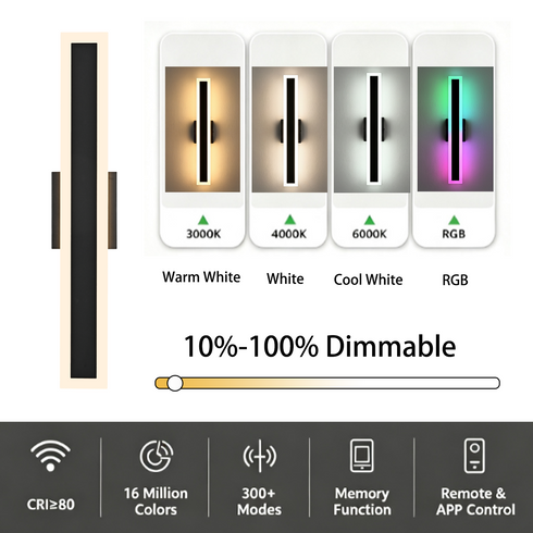 Otranto LED Outdoor Wall Light 12W IP65 Black Sconce (2-Pack)
