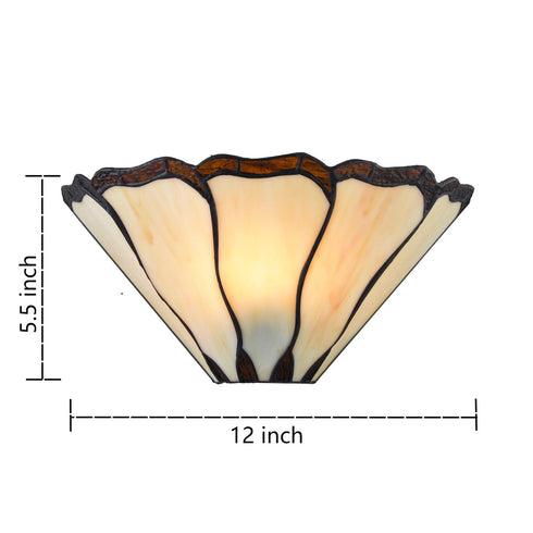 Corinaldo Tiffany Stained Glass Mission Style Wall Sconce, 1-Light