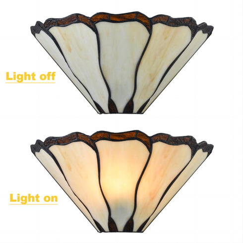 Corinaldo Tiffany Stained Glass Mission Style Wall Sconce, 1-Light