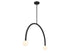 2-Light Chandelier in Natural Brass