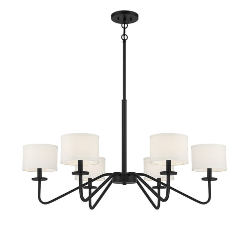 6-Light Chandelier in Matte Black