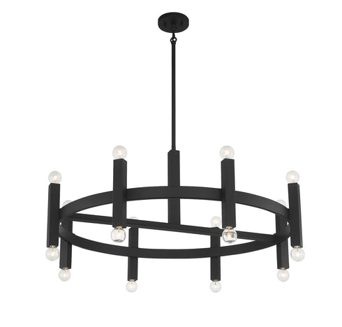 16-Light Chandelier in Matte Black