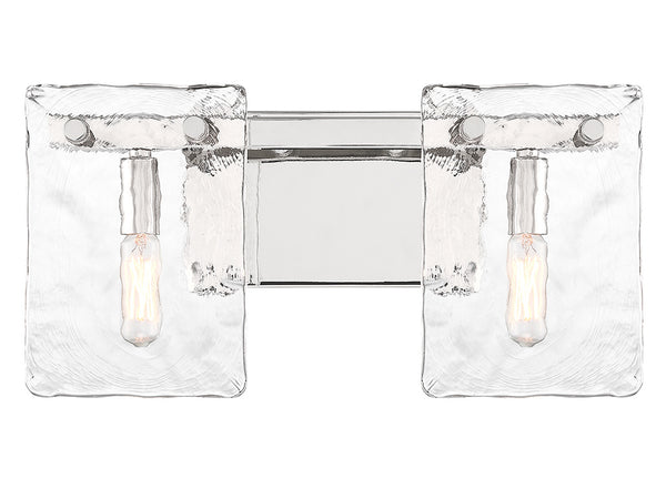 Genry 2-Light Bathroom Vanity Light in Polished Nickel