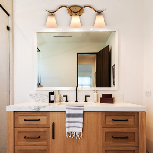 Taormina Modern Bathroom Vanity Light Fixture 3-Light Milk Glass Shade