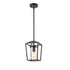 Murcia Black Cage Pendant Light with Mini Glass Cylinder Shade