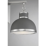 Corning 1-Light Wall Sconce in Gray with Polished Nickel Accents