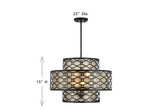 Mannheim 4-Light Pendant in Matte Black