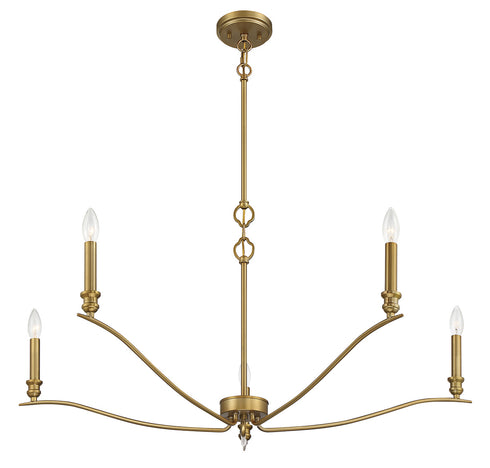 5-Light Chandelier in Polished Nickel
