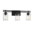 Baxter 3-Light Bathroom Vanity Light in Black