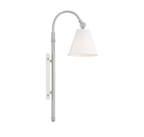 Rutland 1-Light Adjustable Wall Sconce in Satin Nickel