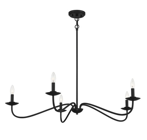 5-Light Chandelier in Matte Black