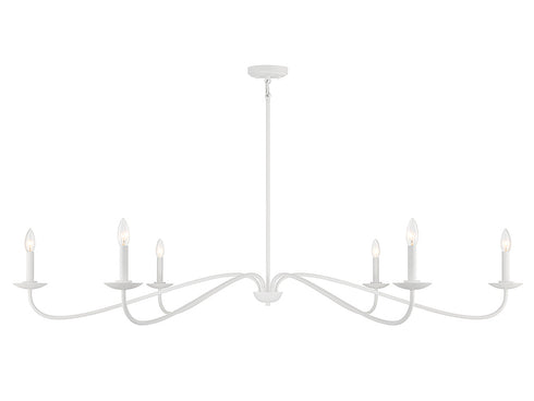 6-Light Chandelier in Matte Black
