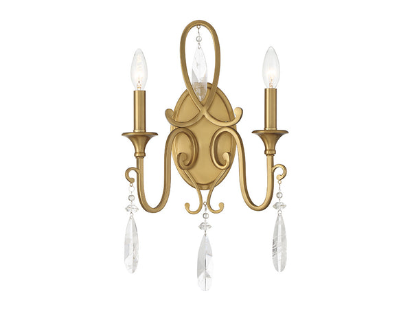Fairchild 2-Light Wall Sconce in Warm Brass