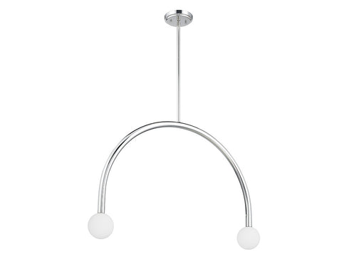 2-Light Chandelier in Natural Brass