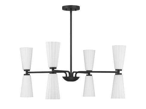 8-Light Chandelier in Natural Brass