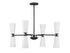 8-Light Chandelier in Natural Brass