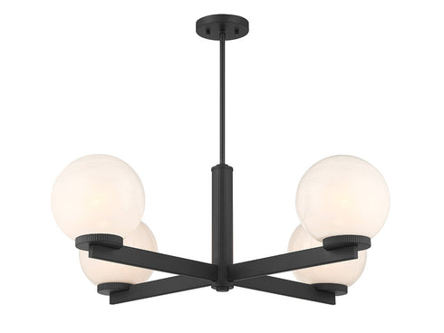4-Light Chandelier in Matte Black
