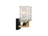 Keene 2-Light Bathroom Vanity Light in Matte Black with Warm Brass Accents
