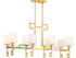 Quatrain 8-Light Linear Chandelier in True Gold