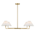 4-Light Chandelier in Natural Brass