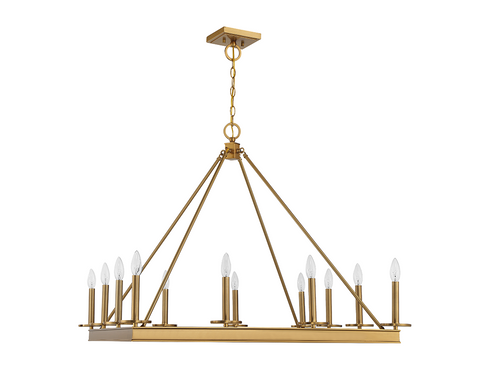 Boylston 12-Light Chandelier in Warm Brass