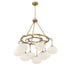 9-Light Chandelier in Natural Brass