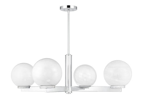 4-Light Chandelier in Matte Black